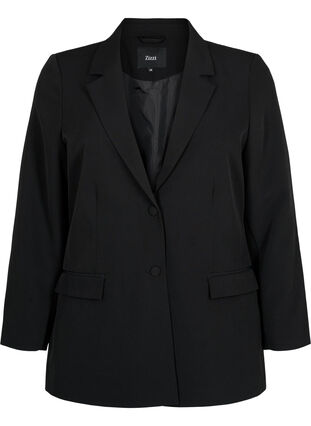 Classic blazer with button fastening, Black, Packshot image number 0