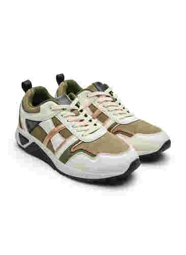 Wide fit trainers, Army Green/Rose Gold, Packshot image number 2