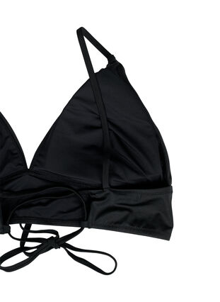 Bikini top with removable pads and back tie, Black, Packshot image number 3