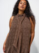 Midi dress in chiffon with leopard print and a tie-waist, Brown, Model image number 2