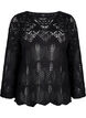 Knitted blouse with lace pattern, Black, Packshot image number 0