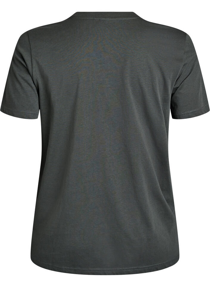 Basic cotton T-shirt with round neck, Green, Packshot image number 1