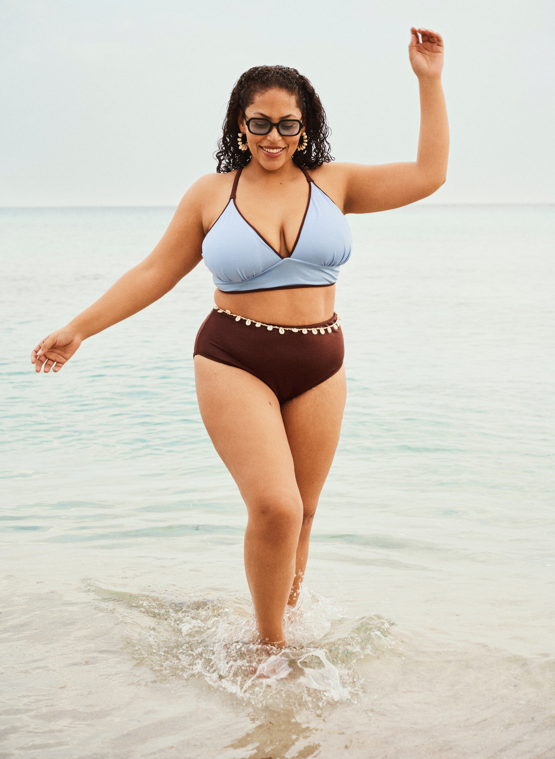 Zizzifashion Reversible bikini bottoms with regular waist, Brown, Image image number 0