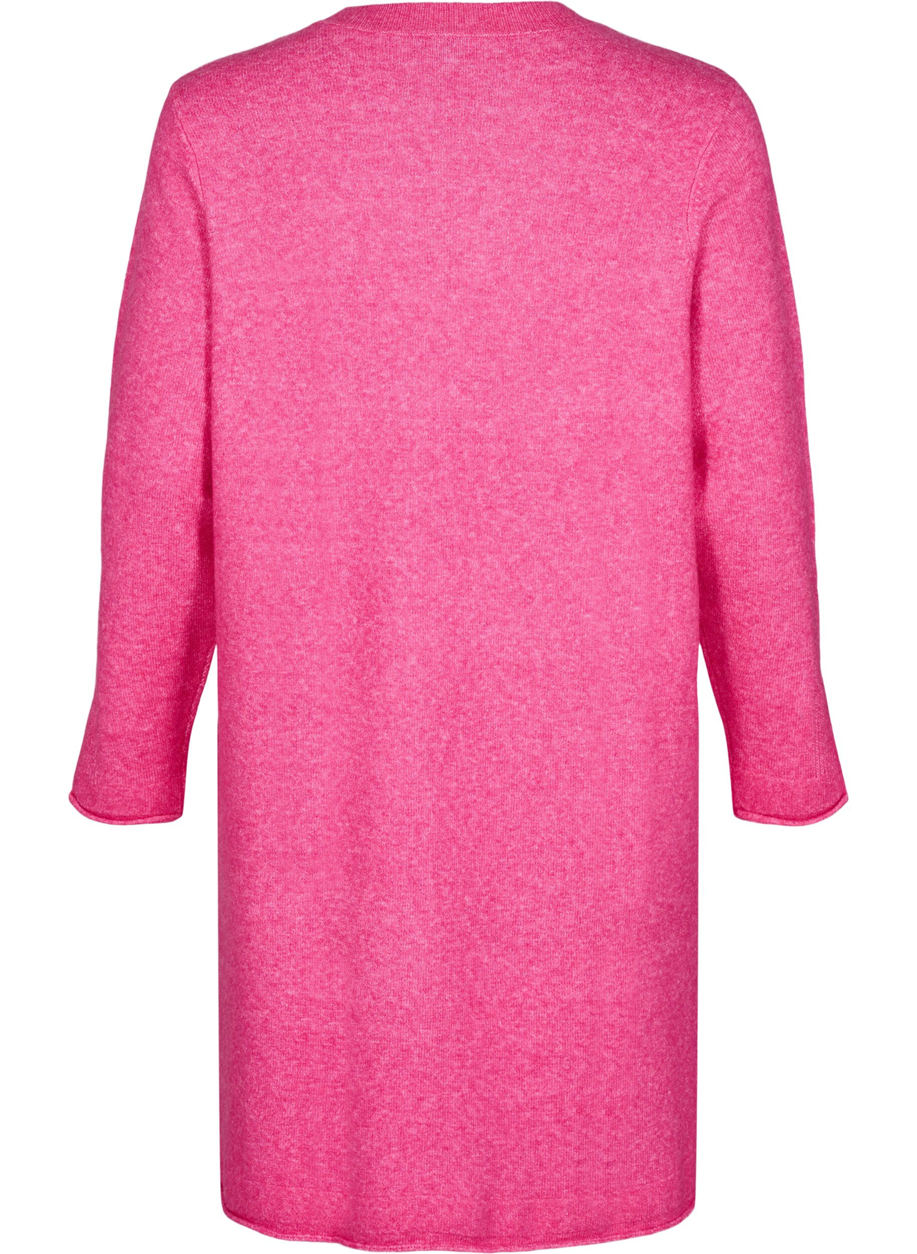 Zizzifashion Knitted dress with slits, Raspberry Rose Mel., Packshot image number 1
