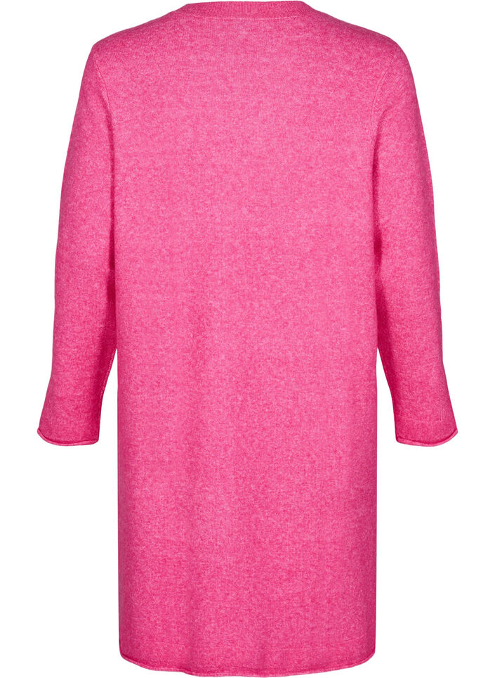 Knitted dress with slits, Raspberry Rose Mel., Packshot image number 1