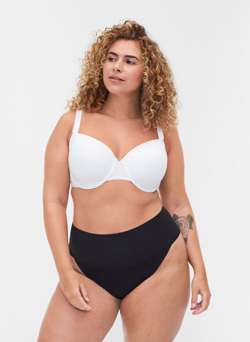 2-pack g-string with heigh waist, Black, Model image number 0