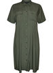Long shirt dress with short sleeves, Green, Packshot image number 0