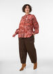 Viscose blouse with paisley print and ruffles, Orange, Model image number 1