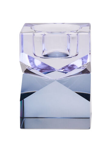 Candle holder in crystal glass, Blue, Packshot image number 0