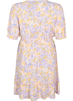 Floral viscose dress with short sleeves, Rose Ditsy AOP, Packshot image number 1