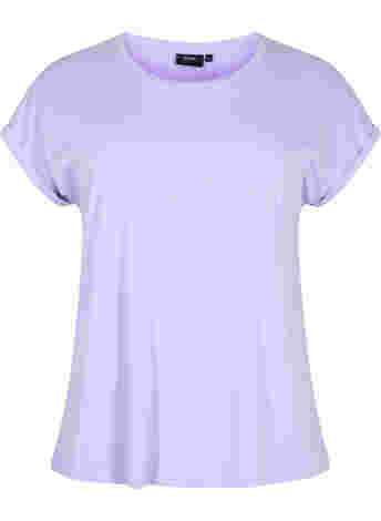 Short sleeved cotton blend t-shirt
