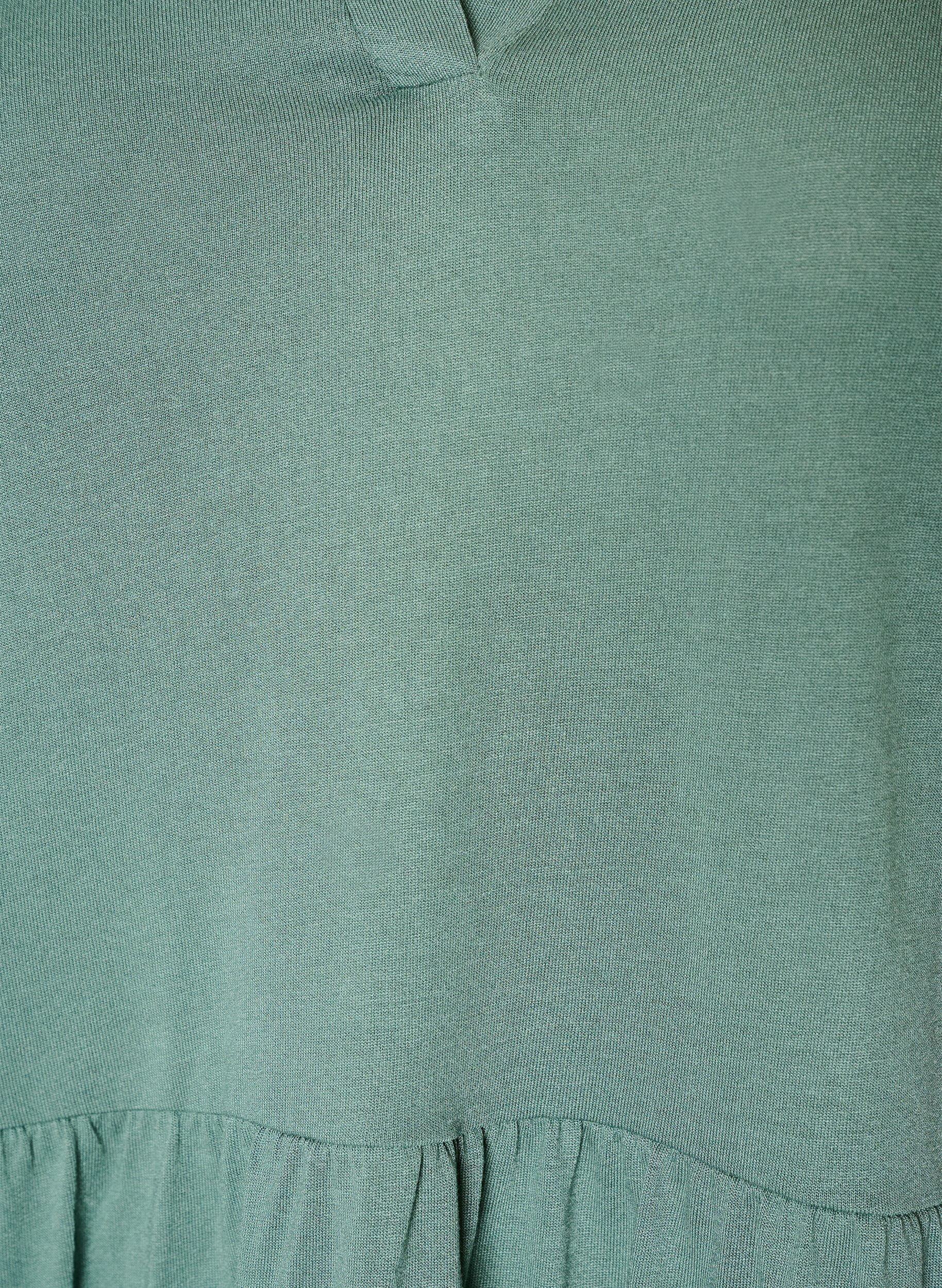 ZizzifashionJersey dress with lace details and a layered skirt, Green, Packshot image number 2