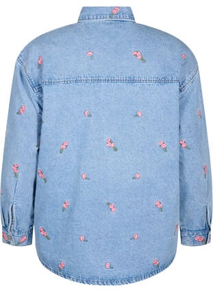 Denim shirt with embroidered flowers, L.B.D.Flower AOP, Packshot image number 1