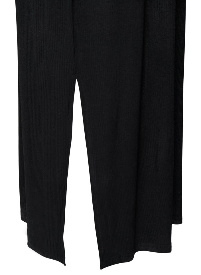 Sleeveless ribbed dress in viscose, Black, Packshot image number 3