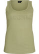 Slim-fit tank top with rhinestones, Green, Packshot image number 0