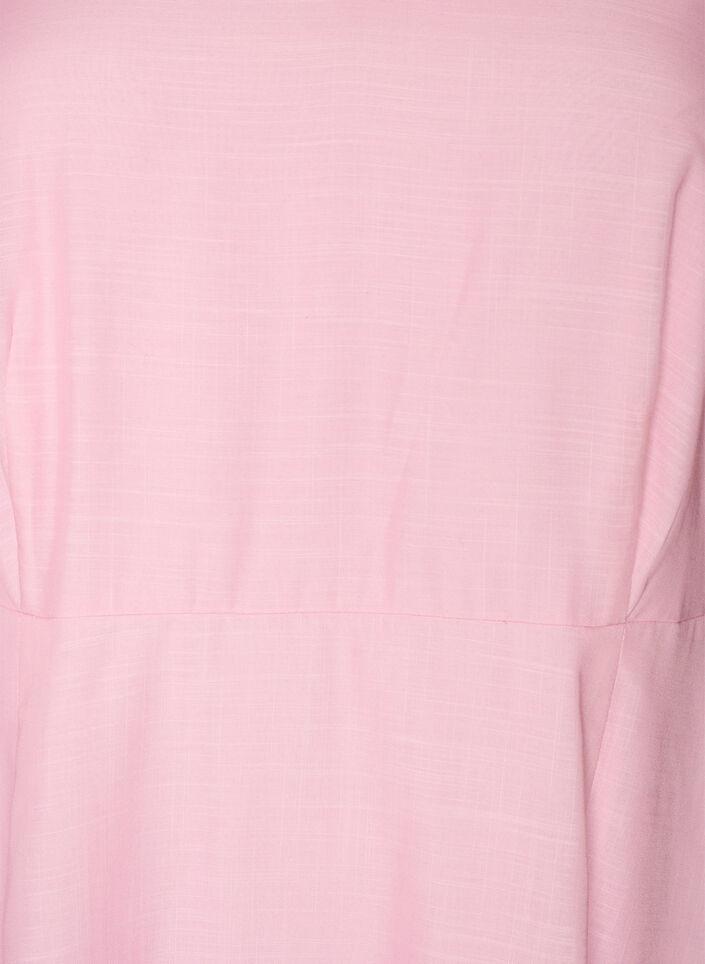 Midi dress with an empire line and floral print, Pink, Packshot image number 2