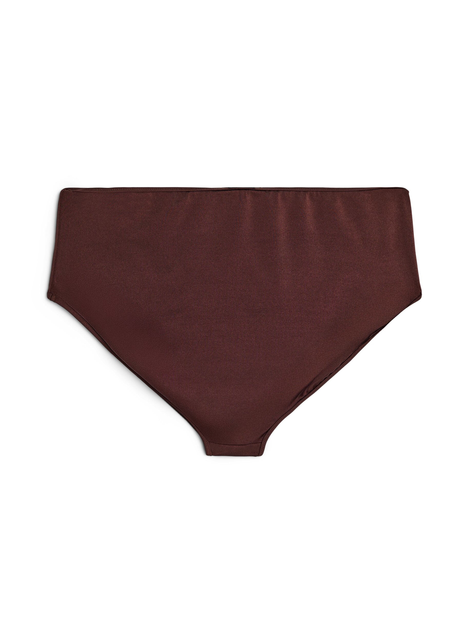 Zizzifashion Reversible bikini bottoms with regular waist, Brown, Packshot image number 1