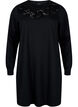 Short sweat dress with lace detail, Black, Packshot image number 0