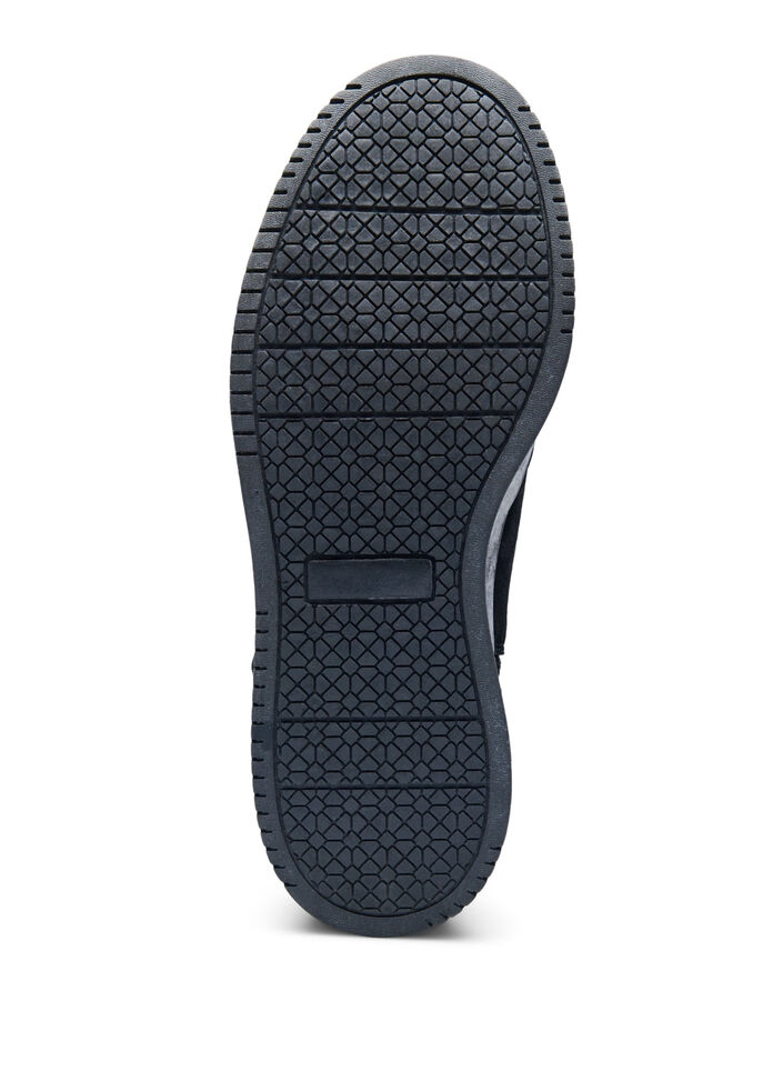 Short wide fit boot in suede, Black, Packshot image number 5