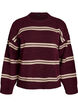 Knitted blouse with double contrast stripes, Red, Packshot image number 0