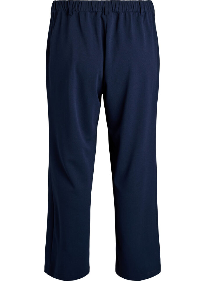 High-waisted trousers with belt detail and gold buckle, Blue, Packshot image number 1