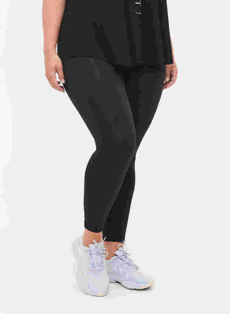 7/8 length leggings with zip, Black, Model image number 2