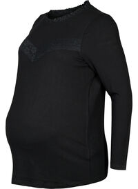 Maternity blouse with lace and long sleeves