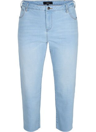7/8 jeans with raw hems and high waist, Super L.Blue Denim, Packshot image number 0