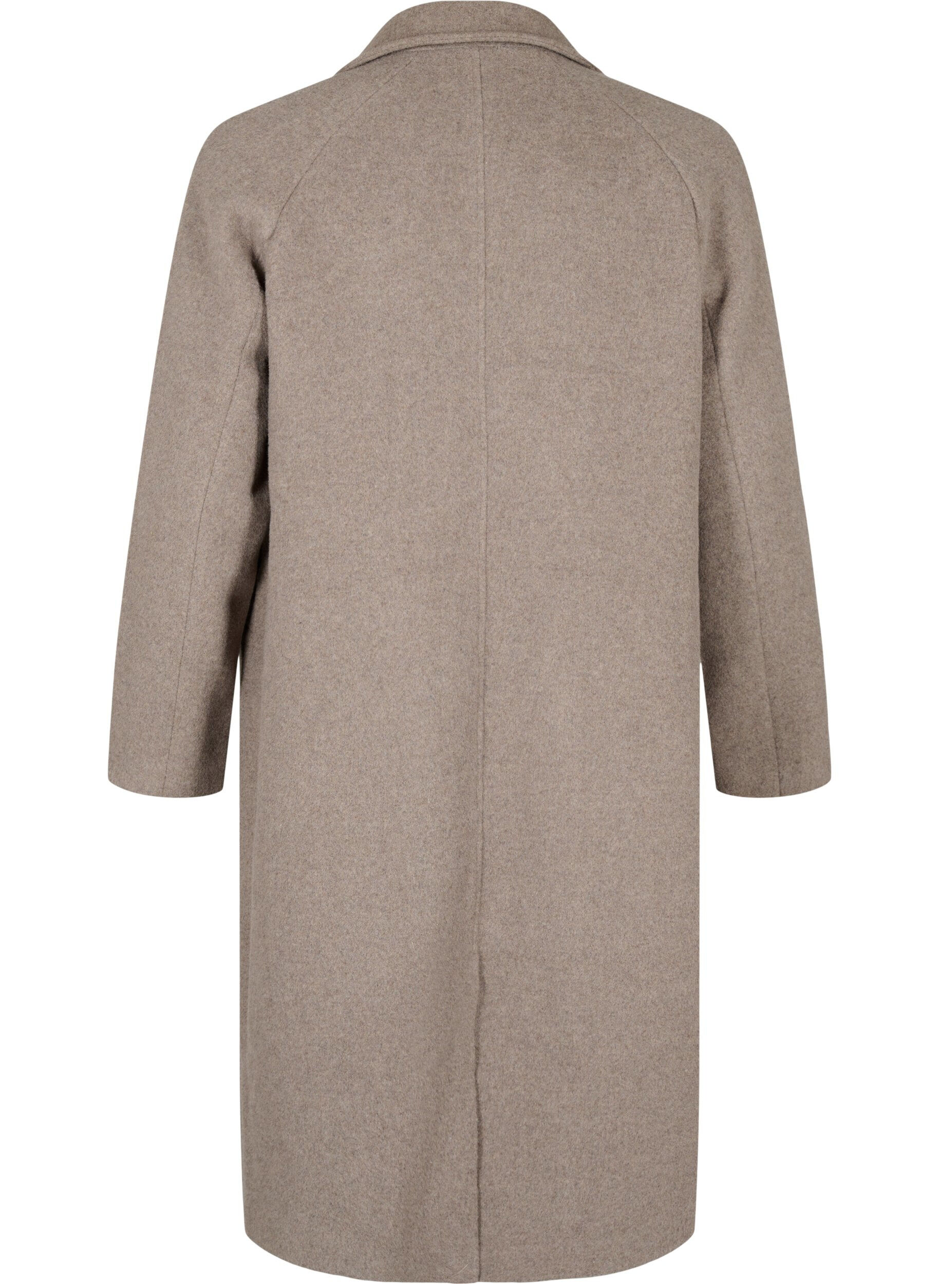 Zizzifashion Wool coat with buttons and pockets, Moon Rock Mel., Packshot image number 1