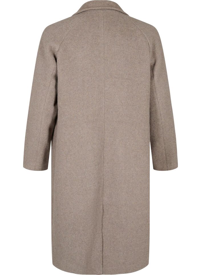 Wool coat with buttons and pockets, Moon Rock Mel., Packshot image number 1