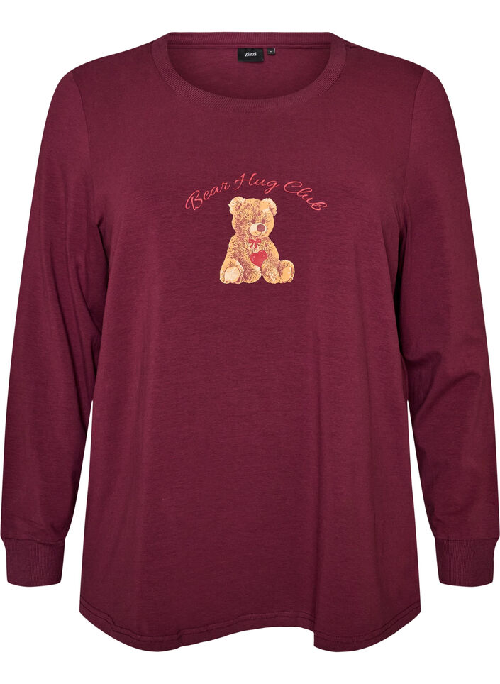 Printed night top, 2421, Packshot image number 0