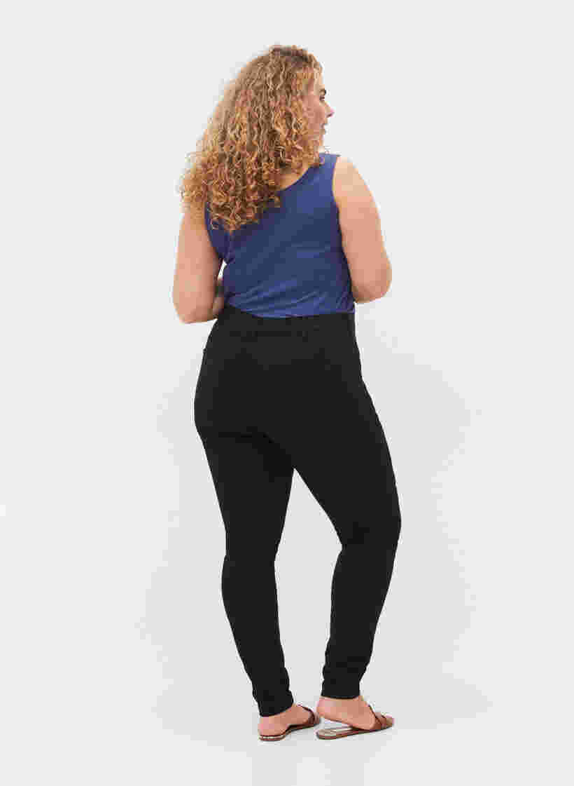 Super slim Amy jeans with elasticated waist, Black, Model image number 1