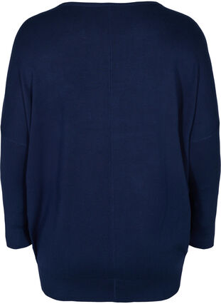 Knitted tunic in viscose blend, Navy Blazer, Packshot image number 1