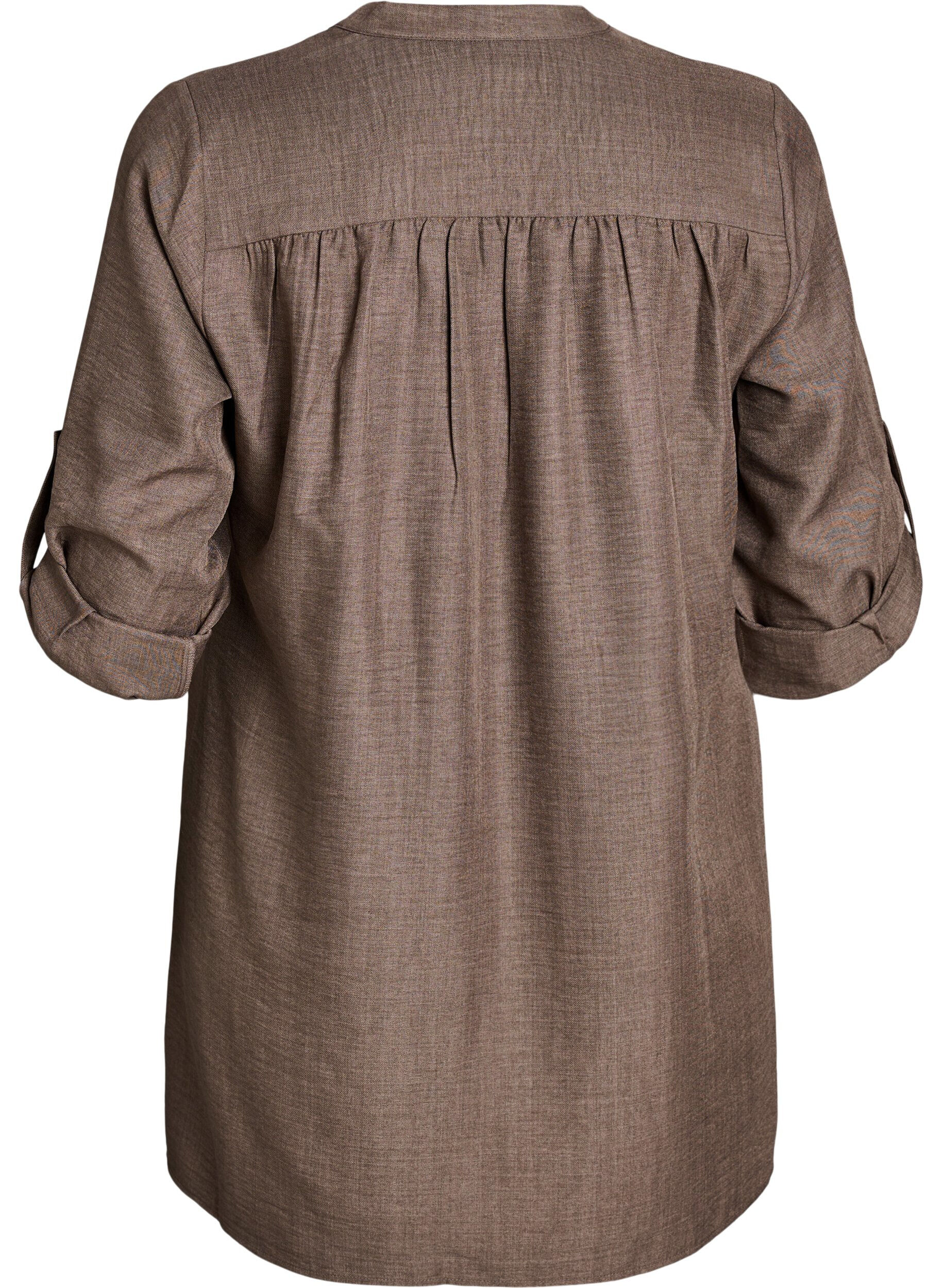 Zizzifashion Tunic with V-neck, Brown, Packshot image number 1