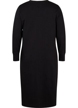 Cotton sweater dress with pockets, Black, Packshot image number 1