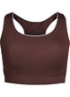 Racerback sports bra with contrast piping, Brown, Packshot image number 0