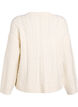 Knitted blouse with cable pattern and contrast details, Beige, Packshot image number 1
