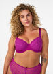 Padded bra with lace and underwire, Purple, Model image number 0