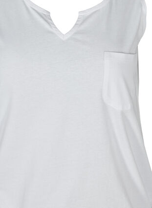 Plain-coloured top in cotton, Bright White, Packshot image number 2