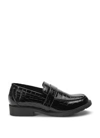 Wide fit croco loafers in leather