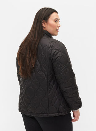 Quilted jacket with zip and pockets, Black, Model image number 1