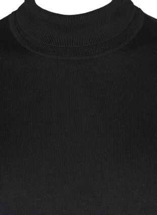 High neck knitted blouse made from a viscose mix, Black, Packshot image number 2