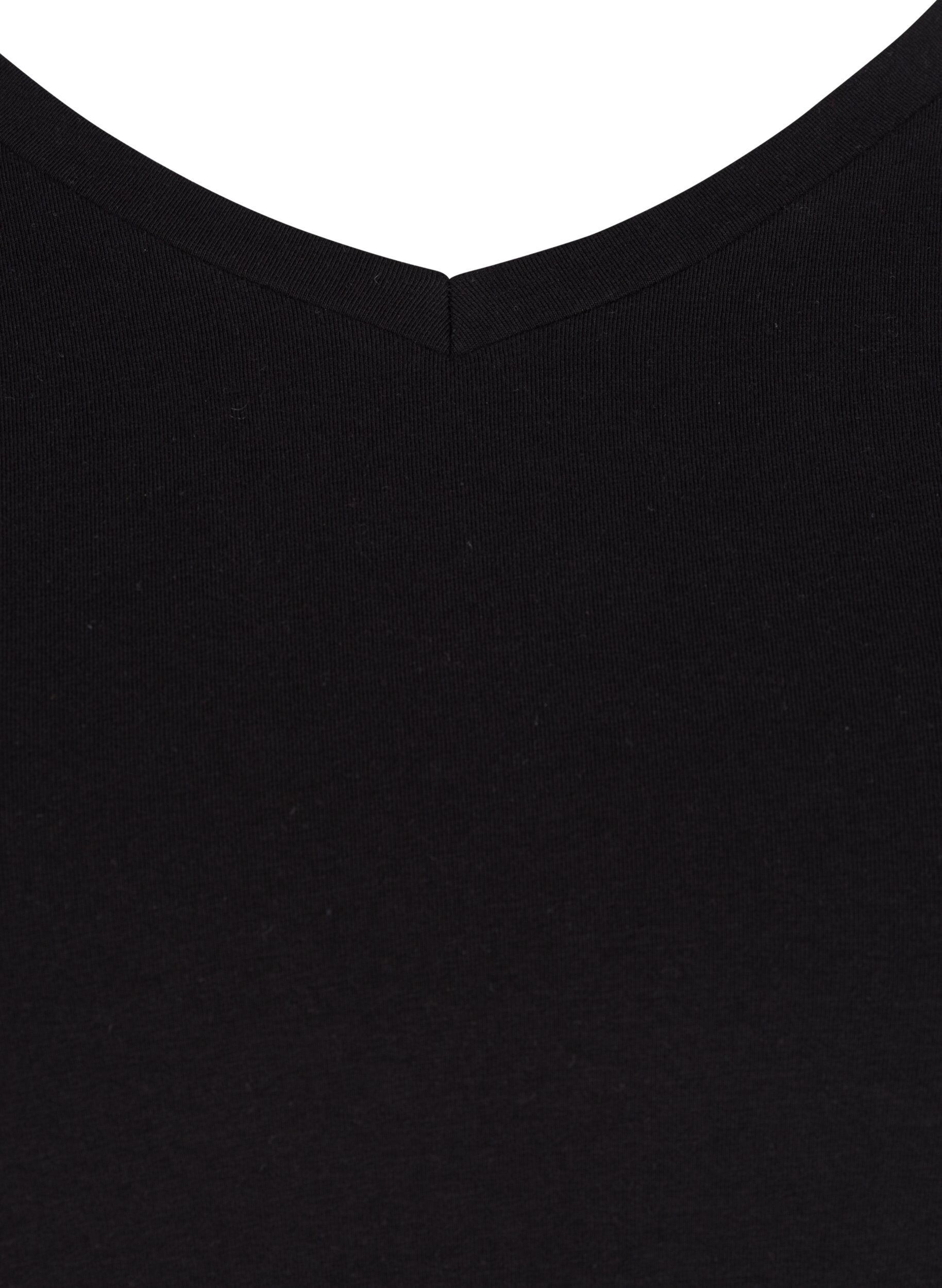 ZizzifashionBasic plain cotton t-shirt, Black, Packshot image number 2