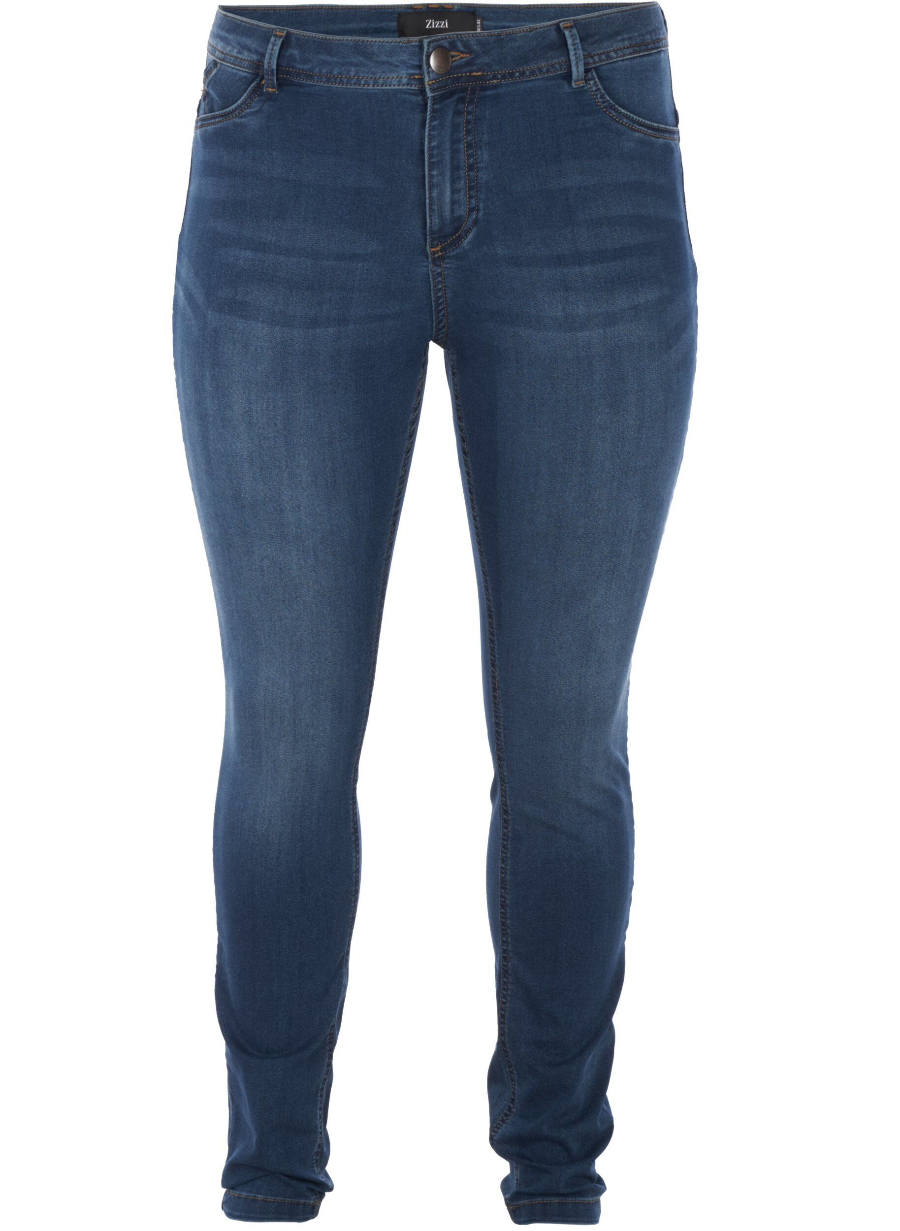Zizzifashion Extra slim fit Amy jeans with a high waist, Blue, Packshot image number 0
