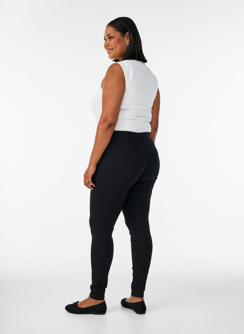 Slim fit trousers with pockets, Black, Model image number 1