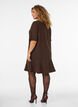 Short A-line dress with glitter stripes, Brown, Model image number 2