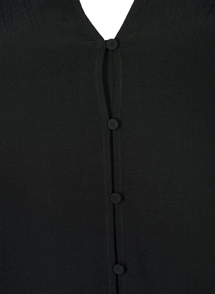 Viscose shirt with v-neckline, Black, Packshot image number 2