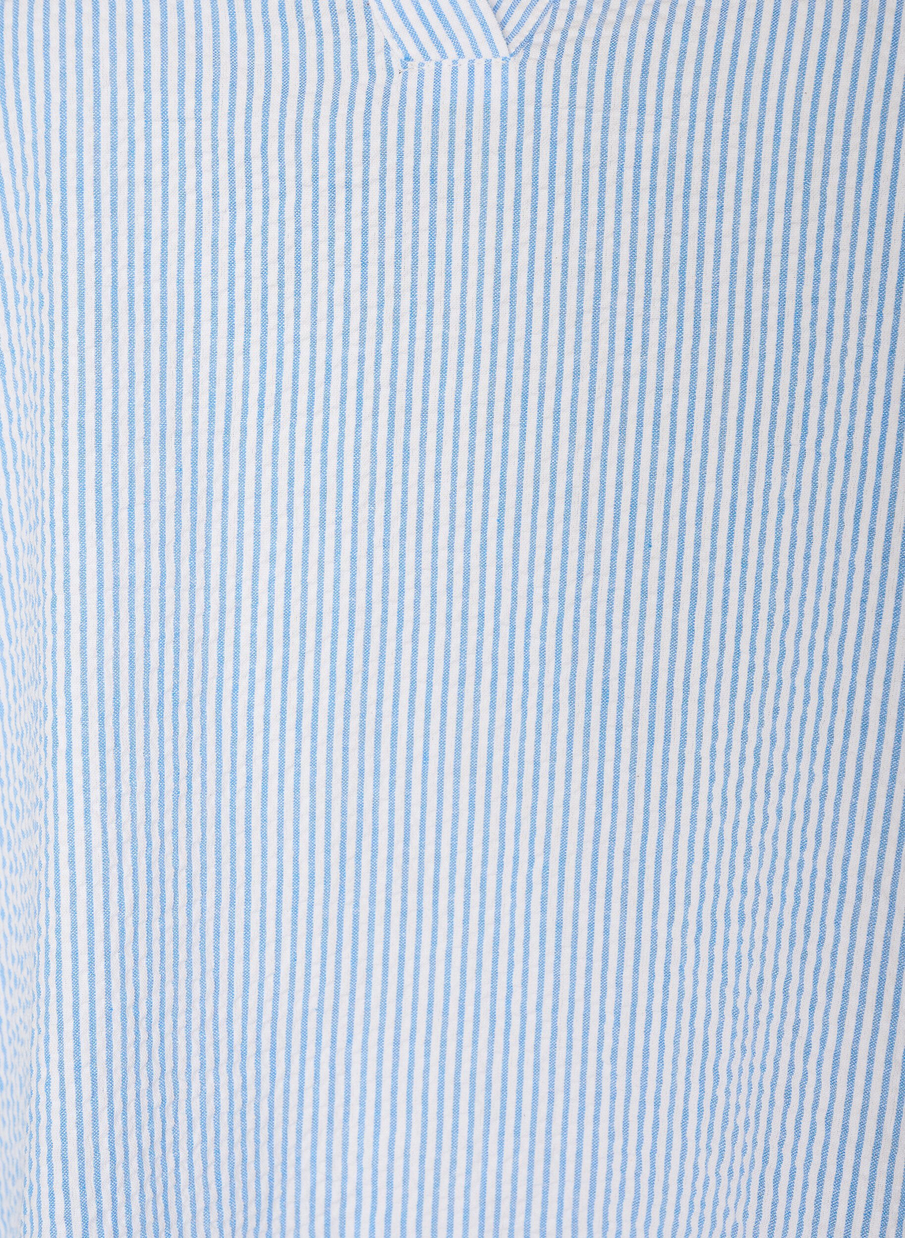 ZizzifashionCotton tunic with stripes and ruffle details, Light Blue, Packshot image number 2