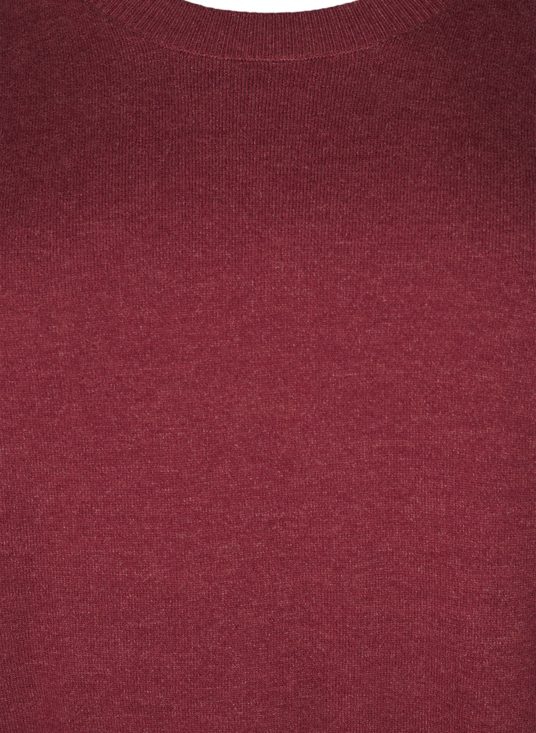 ZizzifashionKnitted blouse with a round neck, Red, Packshot image number 2