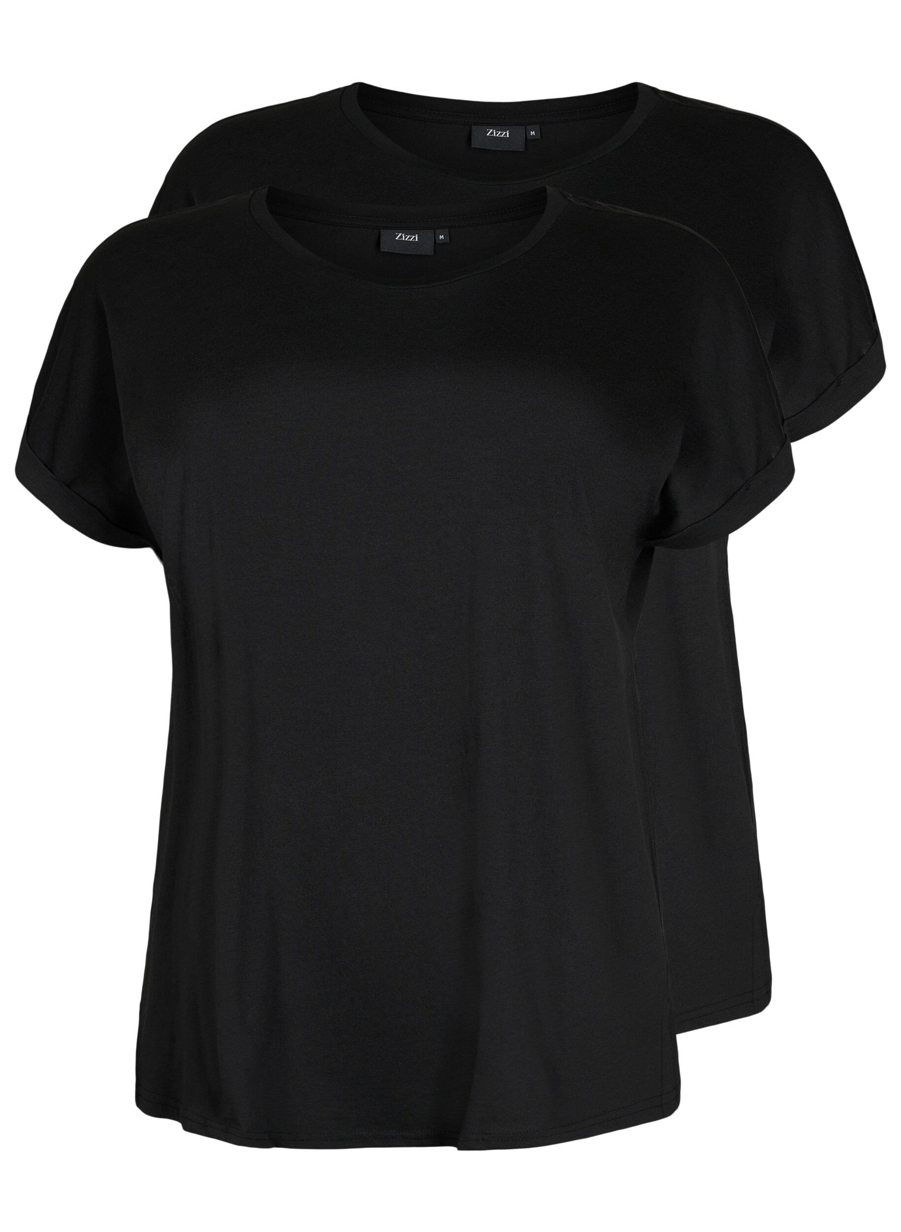 Zizzifashion2-pack short-sleeved t-shirts, Black, Packshot image number 0